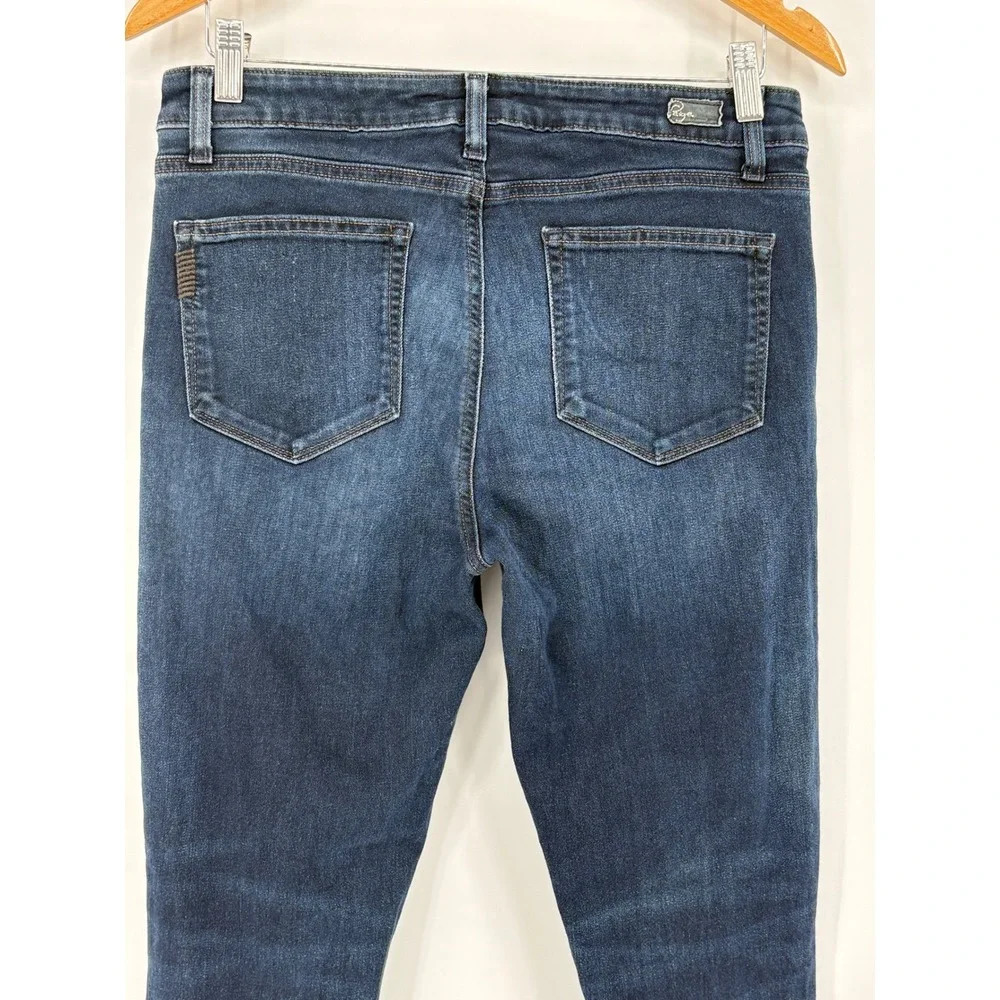 Paige Skyline Skinny Jeans High Rise Women Size 31 Dark Indigo Blue Stretch